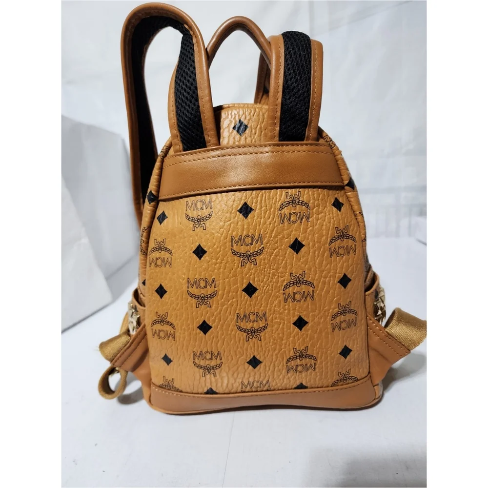 MCM Stark Side Studs Medium Backpack Brown - Picture 7 of 13